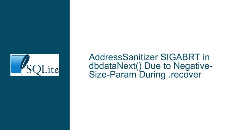 AddressSanitizer SIGABRT in dbdataNext() Due to Negative-Size-Param During .recover