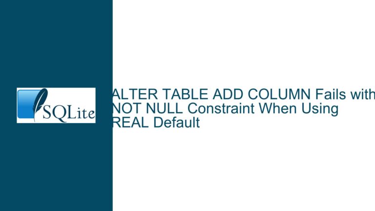 ALTER TABLE ADD COLUMN Fails with NOT NULL Constraint When Using REAL Default