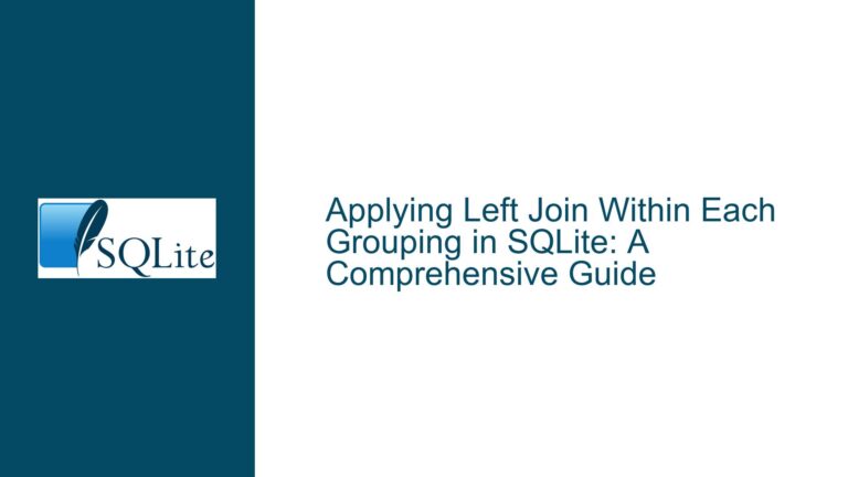 Applying Left Join Within Each Grouping in SQLite: A Comprehensive Guide