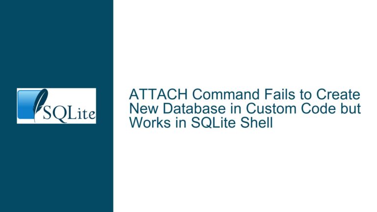 ATTACH Command Fails to Create New Database in Custom Code but Works in SQLite Shell
