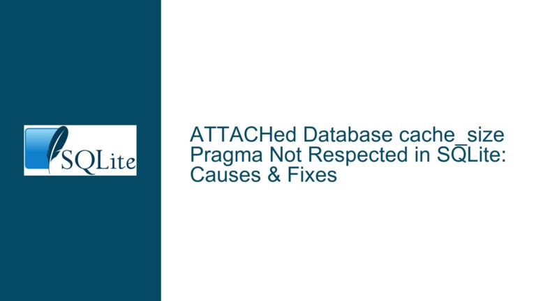 ATTACHed Database cache_size Pragma Not Respected in SQLite: Causes & Fixes