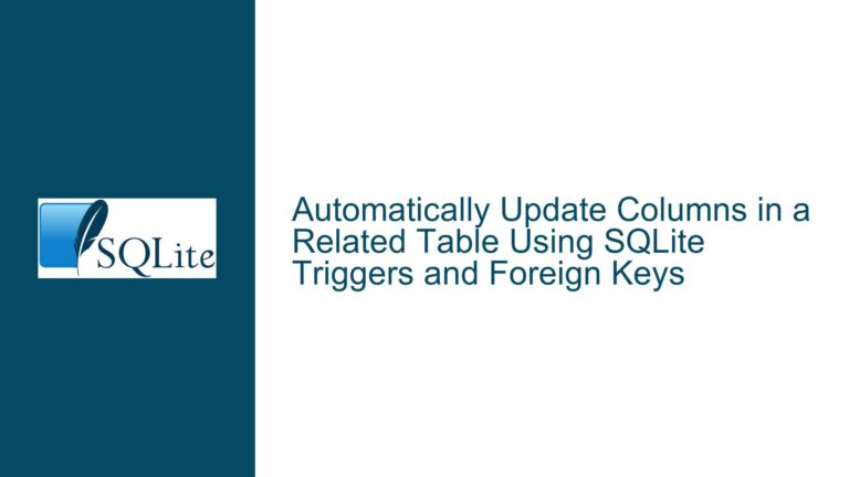 Automatically Update Columns in a Related Table Using SQLite Triggers and Foreign Keys