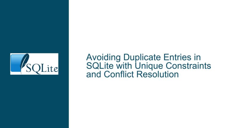 Avoiding Duplicate Entries in SQLite with Unique Constraints and Conflict Resolution