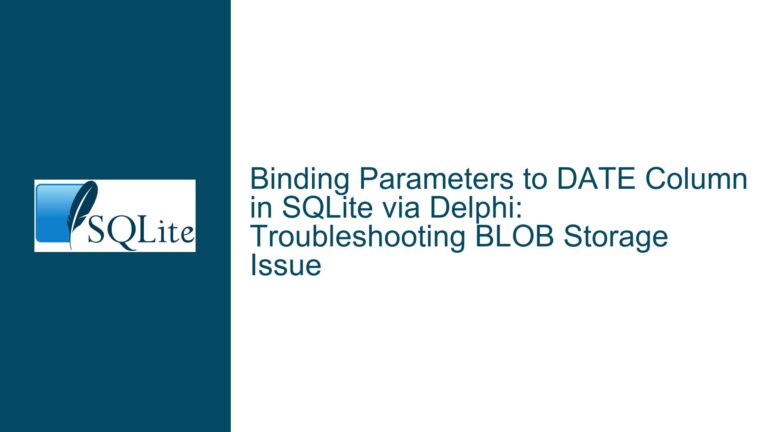 Binding Parameters to DATE Column in SQLite via Delphi: Troubleshooting BLOB Storage Issue