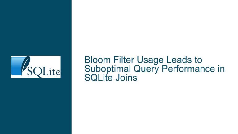 Bloom Filter Usage Leads to Suboptimal Query Performance in SQLite Joins