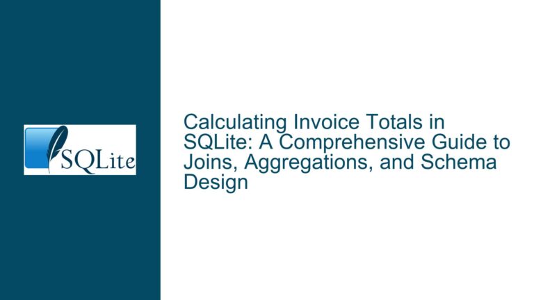 Calculating Invoice Totals in SQLite: A Comprehensive Guide to Joins, Aggregations, and Schema Design