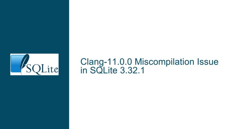 Clang-11.0.0 Miscompilation Issue in SQLite 3.32.1