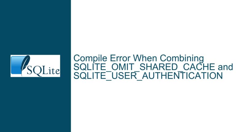 Compile Error When Combining SQLITE_OMIT_SHARED_CACHE and SQLITE_USER_AUTHENTICATION