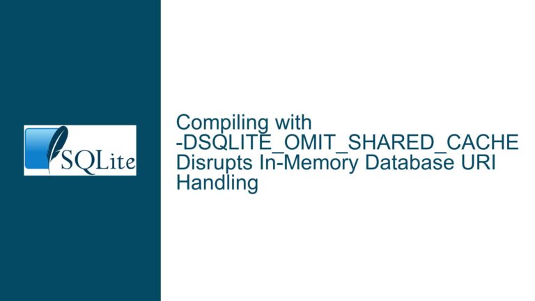 Compiling with -DSQLITE_OMIT_SHARED_CACHE Disrupts In-Memory Database URI Handling