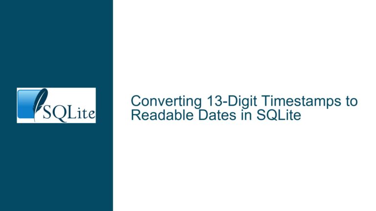 Converting 13-Digit Timestamps to Readable Dates in SQLite