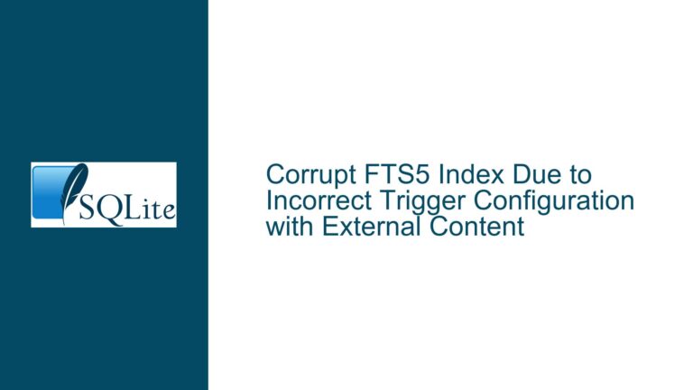 Corrupt FTS5 Index Due to Incorrect Trigger Configuration with External Content