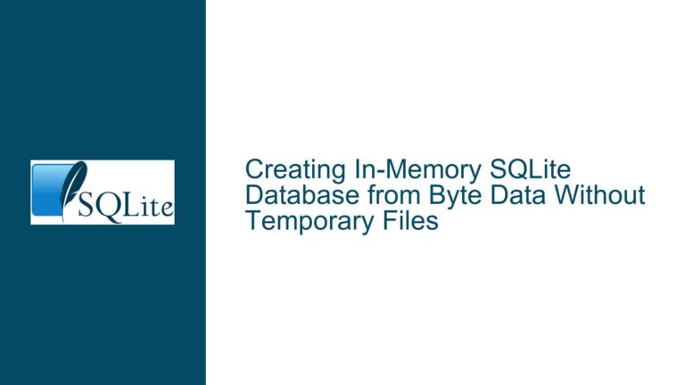 Creating In-Memory SQLite Database from Byte Data Without Temporary Files