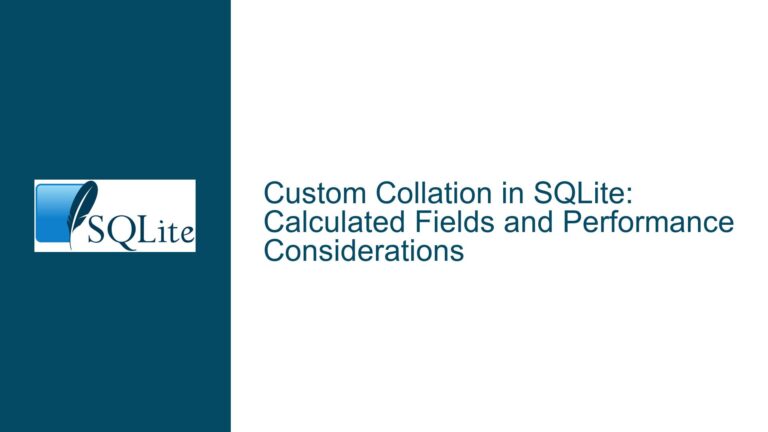 Custom Collation in SQLite: Calculated Fields and Performance Considerations