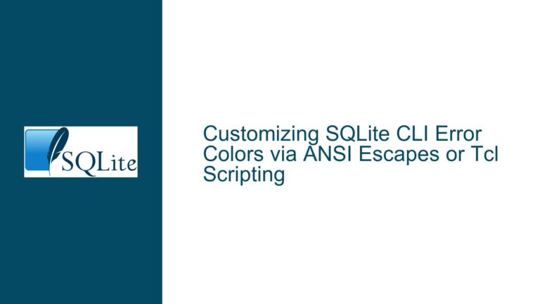 Customizing SQLite CLI Error Colors via ANSI Escapes or Tcl Scripting