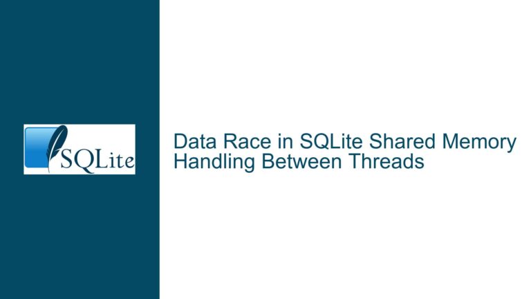 Data Race in SQLite Shared Memory Handling Between Threads