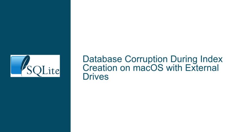 Database Corruption During Index Creation on macOS with External Drives