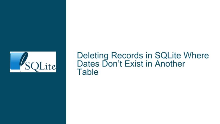 Deleting Records in SQLite Where Dates Don’t Exist in Another Table