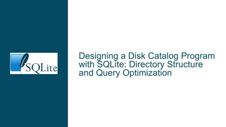 Designing a Disk Catalog Program with SQLite: Directory Structure and Query Optimization