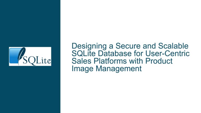 Designing a Secure and Scalable SQLite Database for User-Centric Sales Platforms with Product Image Management