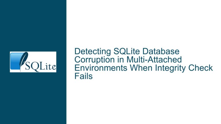 Detecting SQLite Database Corruption in Multi-Attached Environments When Integrity Check Fails