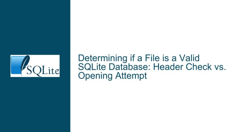 Determining if a File is a Valid SQLite Database: Header Check vs. Opening Attempt