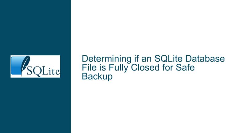 Determining if an SQLite Database File is Fully Closed for Safe Backup