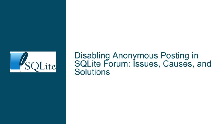 Disabling Anonymous Posting in SQLite Forum: Issues, Causes, and Solutions