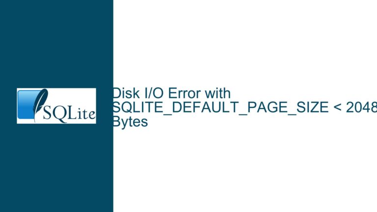 Disk I/O Error with SQLITE_DEFAULT_PAGE_SIZE < 2048 Bytes
