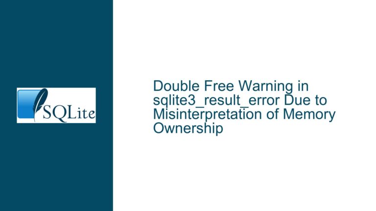 Double Free Warning in sqlite3_result_error Due to Misinterpretation of Memory Ownership
