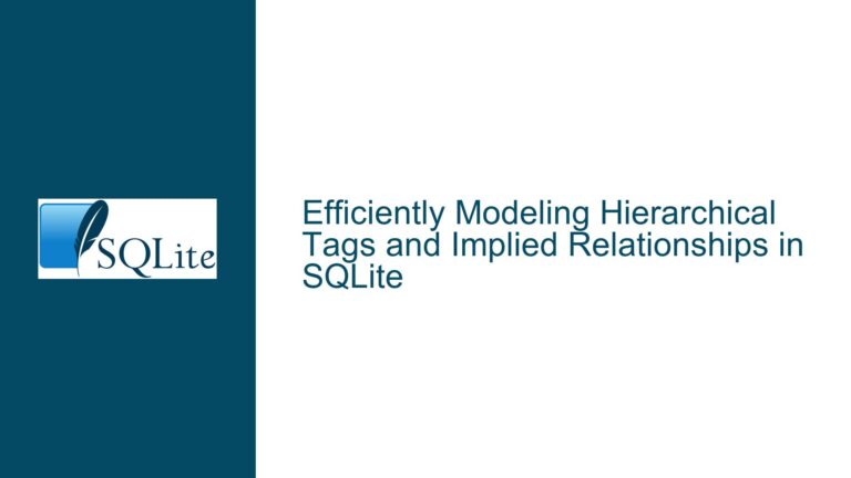 Efficiently Modeling Hierarchical Tags and Implied Relationships in SQLite