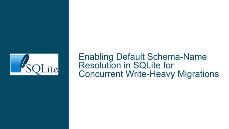 Enabling Default Schema-Name Resolution in SQLite for Concurrent Write-Heavy Migrations