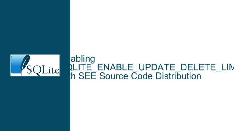 Enabling SQLITE_ENABLE_UPDATE_DELETE_LIMIT with SEE Source Code Distribution
