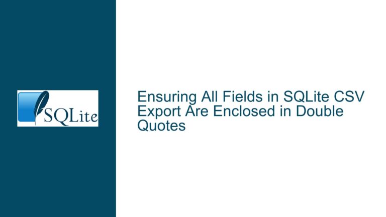 Ensuring All Fields in SQLite CSV Export Are Enclosed in Double Quotes