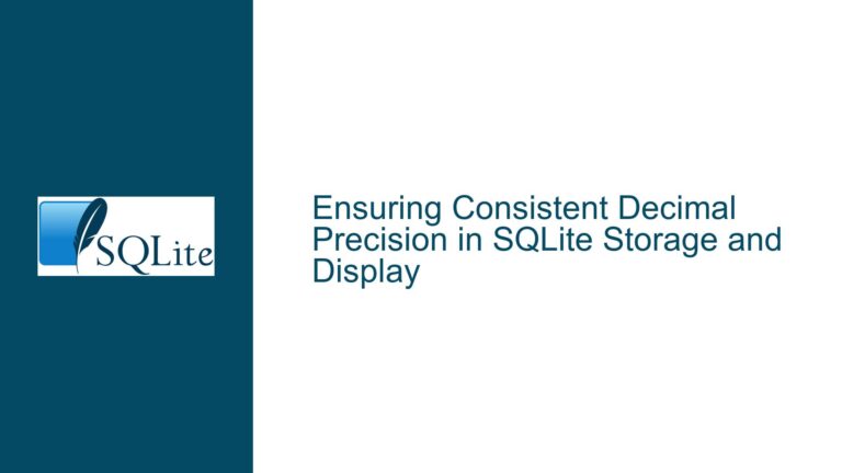 Ensuring Consistent Decimal Precision in SQLite Storage and Display