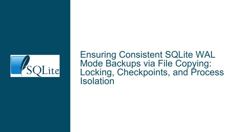 Ensuring Consistent SQLite WAL Mode Backups via File Copying: Locking, Checkpoints, and Process Isolation