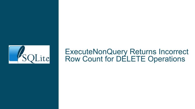 ExecuteNonQuery Returns Incorrect Row Count for DELETE Operations