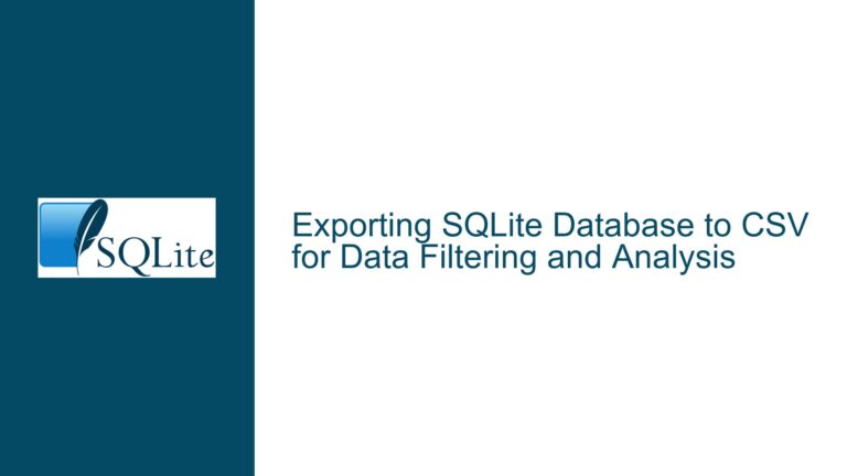Exporting SQLite Database to CSV for Data Filtering and Analysis