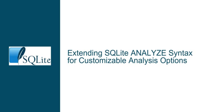 Extending SQLite ANALYZE Syntax for Customizable Analysis Options