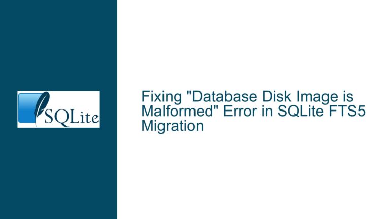 Fixing “Database Disk Image is Malformed” Error in SQLite FTS5 Migration