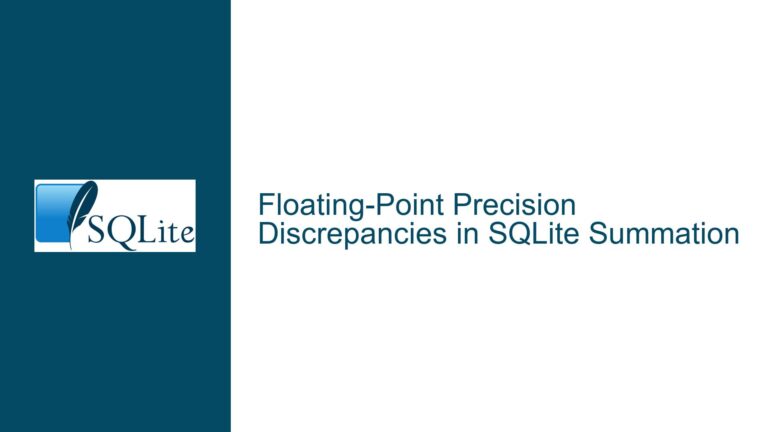 Floating-Point Precision Discrepancies in SQLite Summation