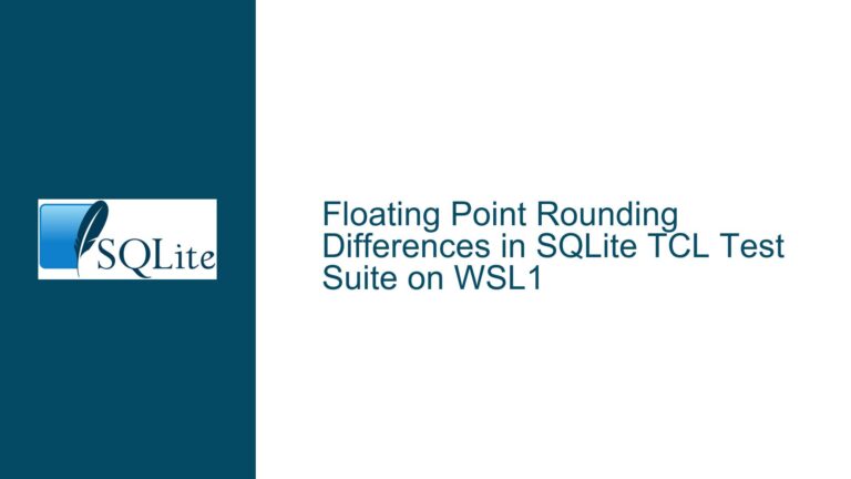 Floating Point Rounding Differences in SQLite TCL Test Suite on WSL1