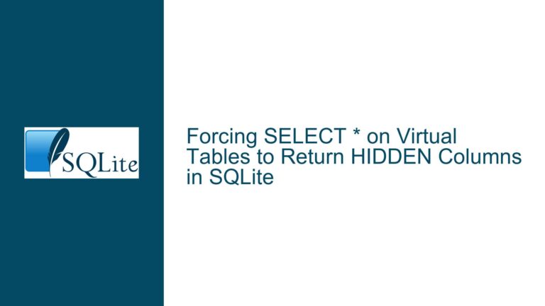 Forcing SELECT * on Virtual Tables to Return HIDDEN Columns in SQLite
