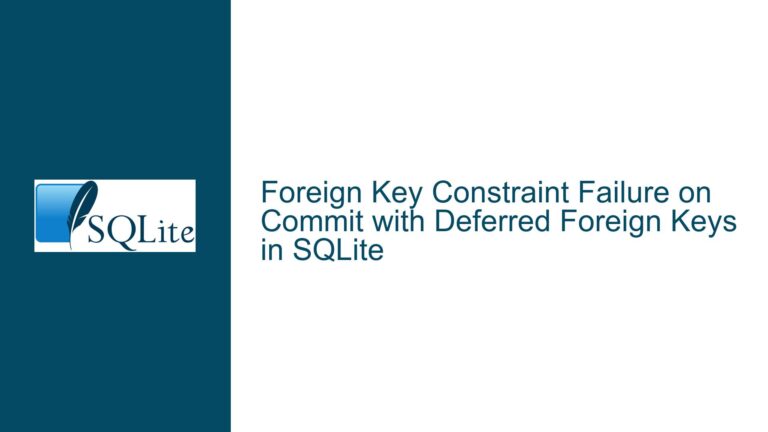 Foreign Key Constraint Failure on Commit with Deferred Foreign Keys in SQLite