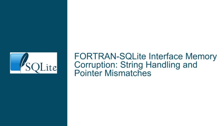 FORTRAN-SQLite Interface Memory Corruption: String Handling and Pointer Mismatches