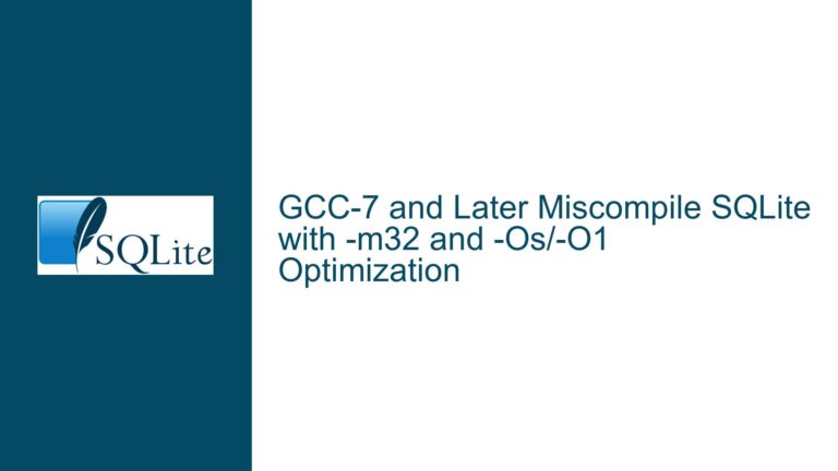 GCC-7 and Later Miscompile SQLite with -m32 and -Os/-O1 Optimization