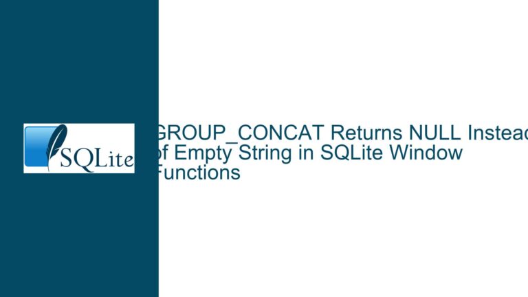 GROUP_CONCAT Returns NULL Instead of Empty String in SQLite Window Functions
