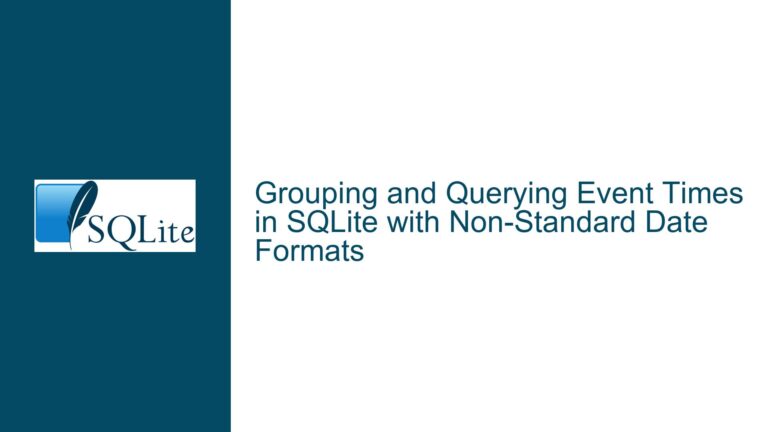 Grouping and Querying Event Times in SQLite with Non-Standard Date Formats