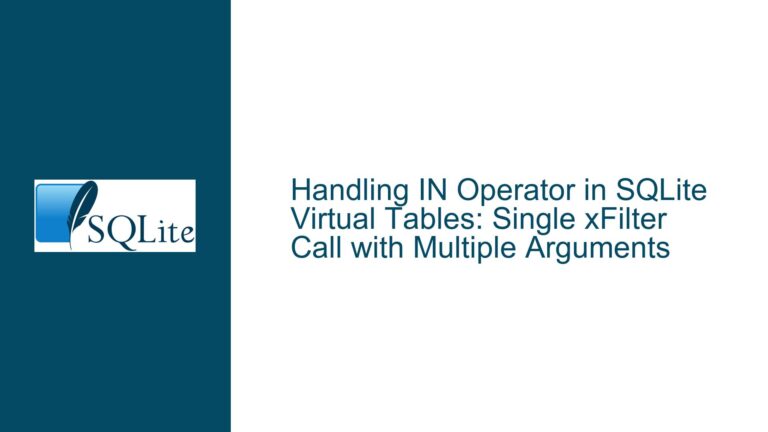 Handling IN Operator in SQLite Virtual Tables: Single xFilter Call with Multiple Arguments