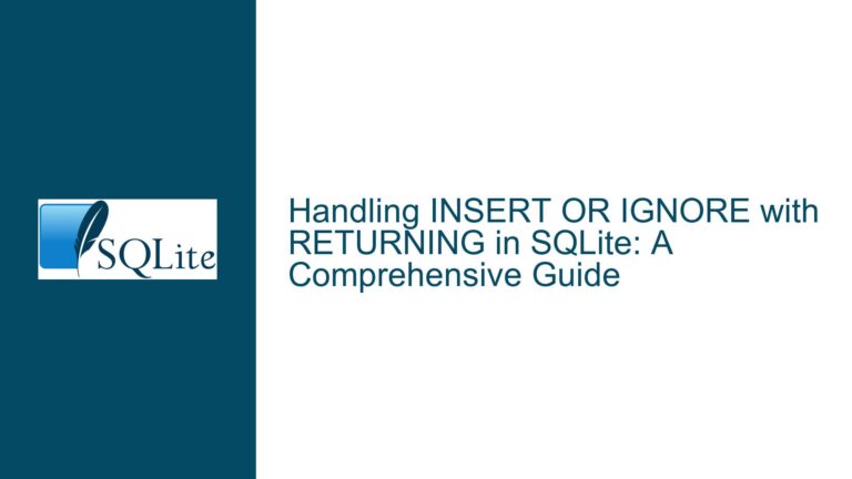 Handling INSERT OR IGNORE with RETURNING in SQLite: A Comprehensive Guide