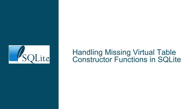 Handling Missing Virtual Table Constructor Functions in SQLite